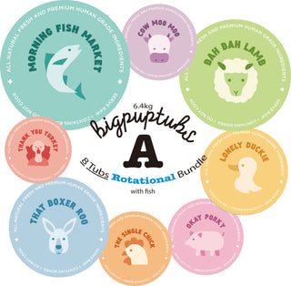 Bundle A - 6.4kg BigPupTubs ROTATIONAL (With Fish)